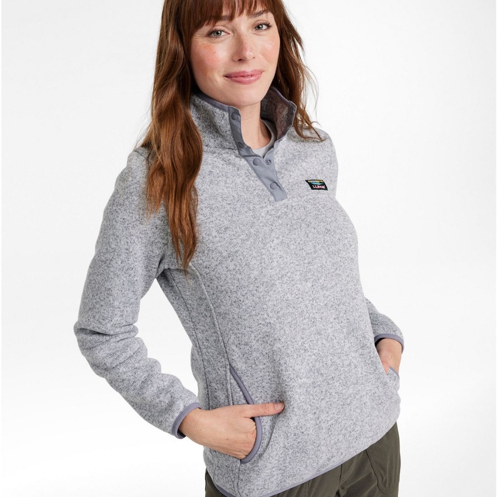 L.L.Bean Sweater Fleece Pullover in Pewter